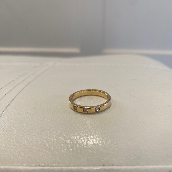 Mejuri Jewelry - Mejuri Natural 3 Diamond 14kt Yellow Solid Gold Band Sz 6